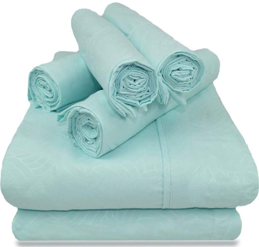 Deluxe Bed Sheet Set: Ultra-Soft, Deep Pocket, Hypoallergenic, 4 Pillowcases